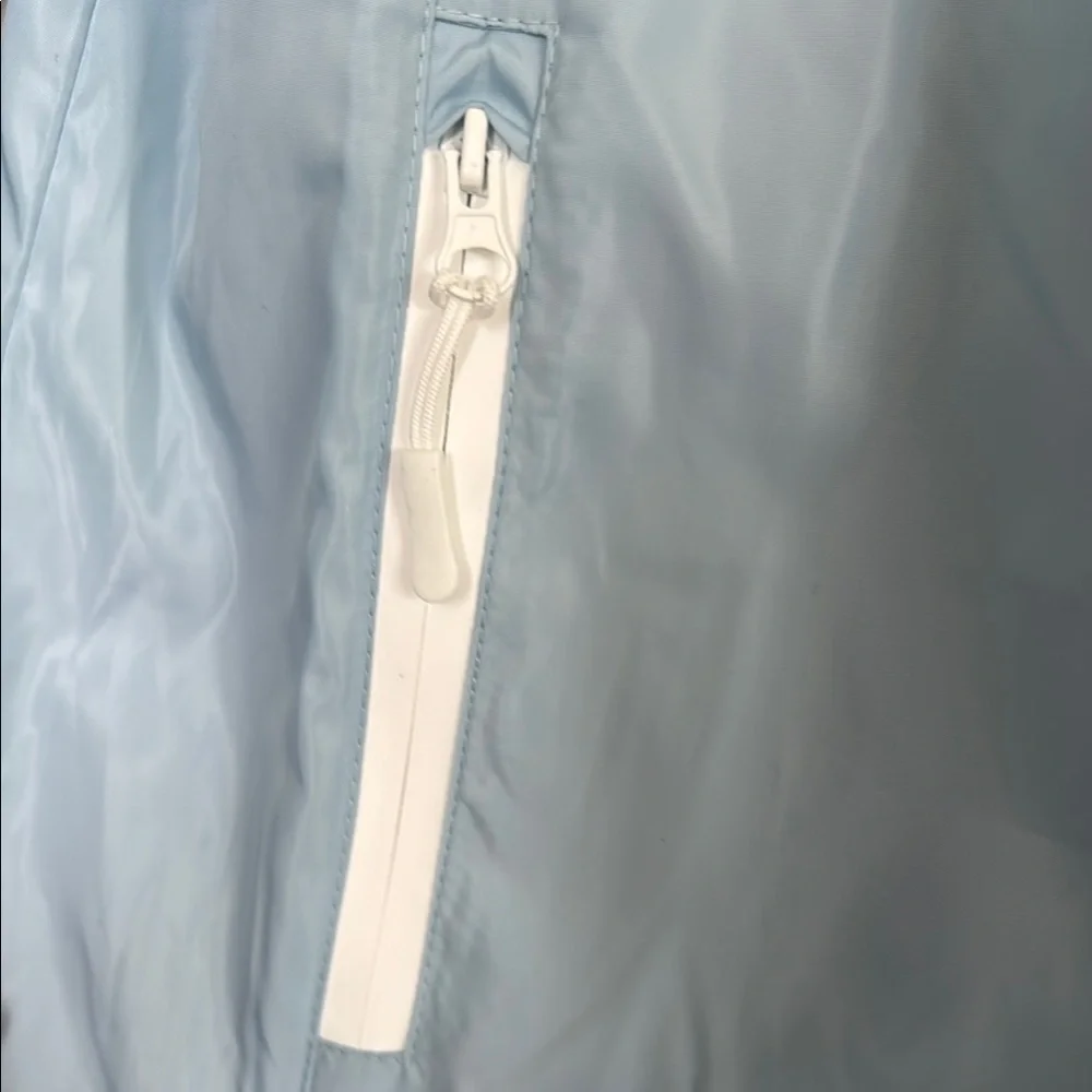 New N T . Avoogue Light Blue Hooded Windbreaker Jacket